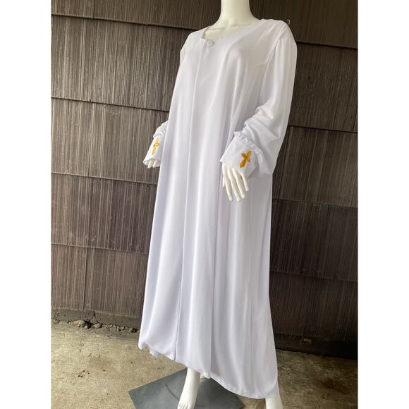🔥Tally Taylor Paris Rome Nun Priest Church Cross White Robe Women Size 20W - Picture 4 of 14